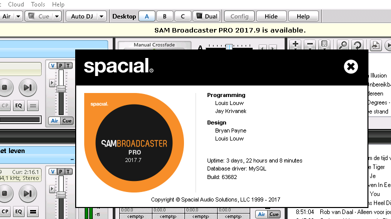 Sam Broadcaster Pro nieuwe versie 2017.9 (2 October 2017)