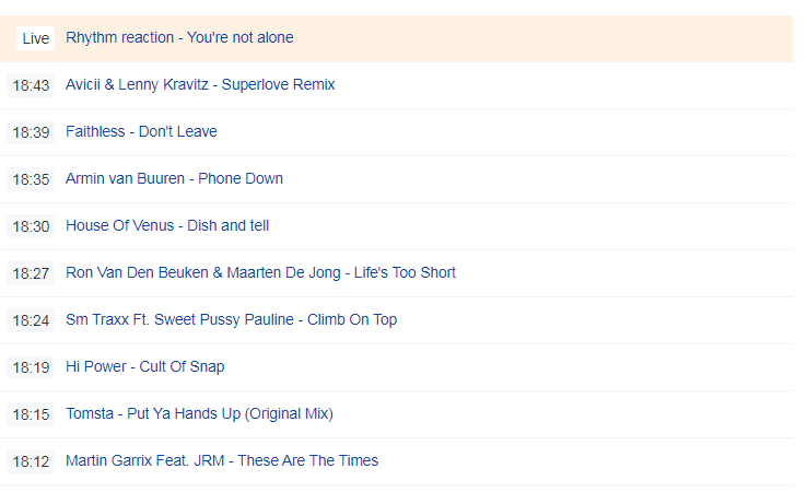 Je eigen radio playlist 7 dagen terug bekijken via radio port Onlineradiobox